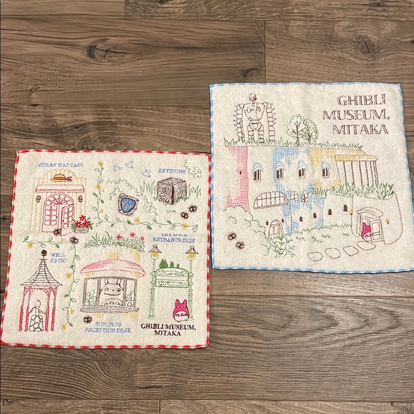 Studio Ghibli Museum Mitaka Embroidered Towel Set - Picture 1 of 7